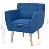 vidaXL Armchair Blue Polyester, Wood 26.4 x 23.2 x 30.3 in Sturdy