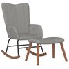 vidaXL Rocking Chair With Stool Light grey
