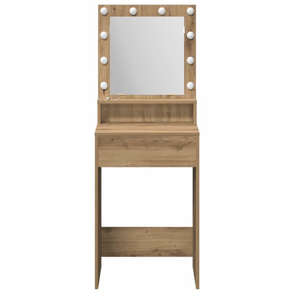 vidaXL Dressing Table with Shelf Artisan Oak 19.69 x 16.14 x 53.15 in