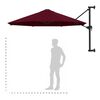 vidaXL Garden Parasol Burgundy Polyester, Metal 118.1 in diameter