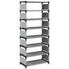 vidaXL Shoe Rack Grey Non-woven fabric and powder-coated steel Tall