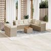 vidaXL Garden Sofa Set Beige PE rattan 11 Piece Modular