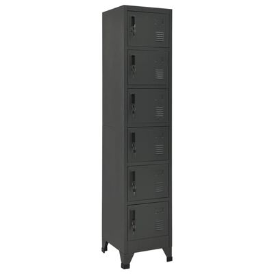 vidaXL Locker Cabinet Anthracite 15"x15.7"x70.9" Steel