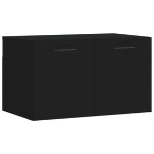vidaXL Wall Cabinet Black Engineered wood Medium Wall Cabinet