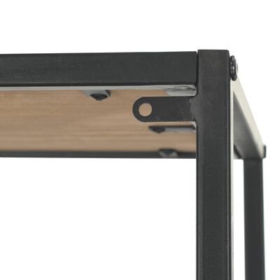 vidaXL Bookcase Solid Firwood and Steel 35.6"x13.7"x70.8"