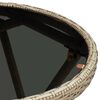 vidaXL Tea Table Beige PE rattan, powder-coated steel, tempered glass