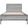 vidaXL Bed Frame Grey Sonoma Engineered Wood, Metal Small Single Durable