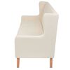vidaXL Sofa Set Cream White Polyester Fabric, Wooden Frame