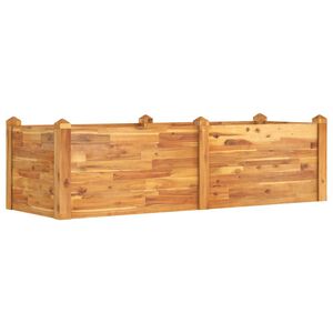 vidaXL Garden Raised Bed Natural wood Solid acacia wood Large Stackable