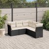 vidaXL Garden Sofa Set Black, Cream White