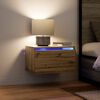 vidaXL Wall-mounted Bedside Cabinet with Drawer Artisan Oak