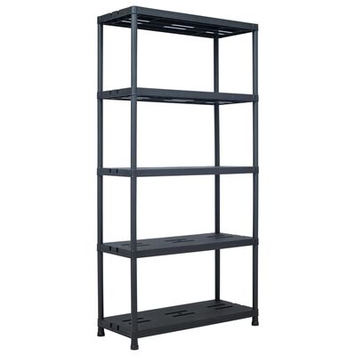 vidaXL Storage Shelf Racks 2 pcs Black 573.2 lb 35.4"x15.7"x70.9" Plastic