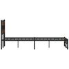 vidaXL Bed Frame Brown Oak Steel, Engineered Wood Full Bed Frame