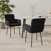 vidaXL Dining Chair Set of 2 Black Velvet (100% polyester), metal, plywood