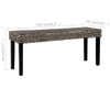 vidaXL Bench Black, Natural Rattan Natural Kubu Rattan, Solid Mango Wood