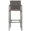 vidaXL Garden Bar Set Grey Solid Acacia wood, PE rattan, Powder-coated steel