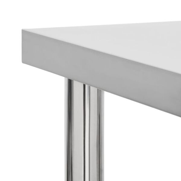 vidaXL Kitchen Work Table with Wheels 31.5"x17.7"x33.5" Stainless Steel