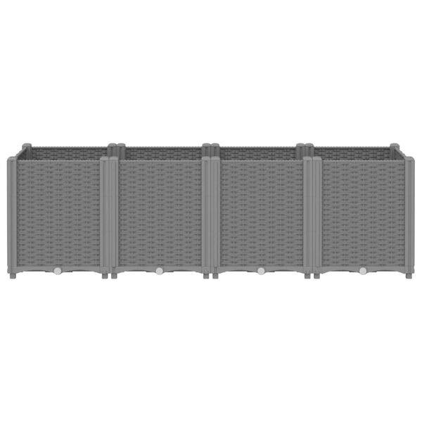 vidaXL Garden Planter Light Grey Polypropylene Large Modular