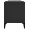 vidaXL Record Cabinet Black Engineered wood, metal Medium Record Cabinet