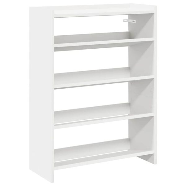 vidaXL Shoe Rack White Engineered wood Slim Shoe Rack Rectangular