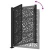 vidaXL Garden Gate Black 39.4x49.2" Steel Leaf Design