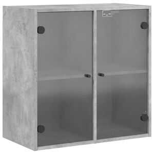 vidaXL Wall Cabinet Concrete grey Engineered wood, glass Medium