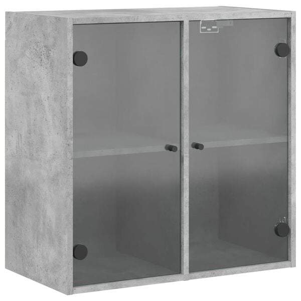 vidaXL Wall Cabinet Concrete grey Engineered wood, glass Medium