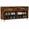 vidaXL Shoe Bench Smoked oak Engineered wood, iron Medium Shoe Bench