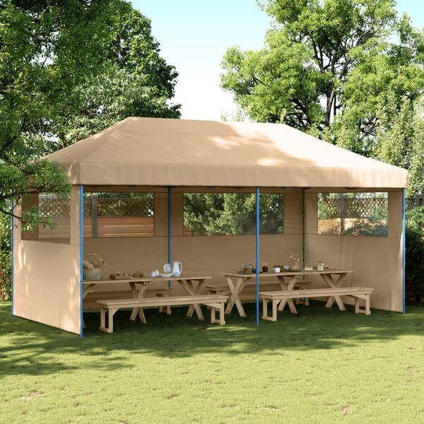 vidaXL Party Tent Beige, Blue