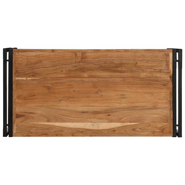 vidaXL Coffee Table Natural wood color Solid acacia wood, powder-coated iron