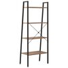 vidaXL Standing Shelf Dark brown and black Engineered wood, steel Medium