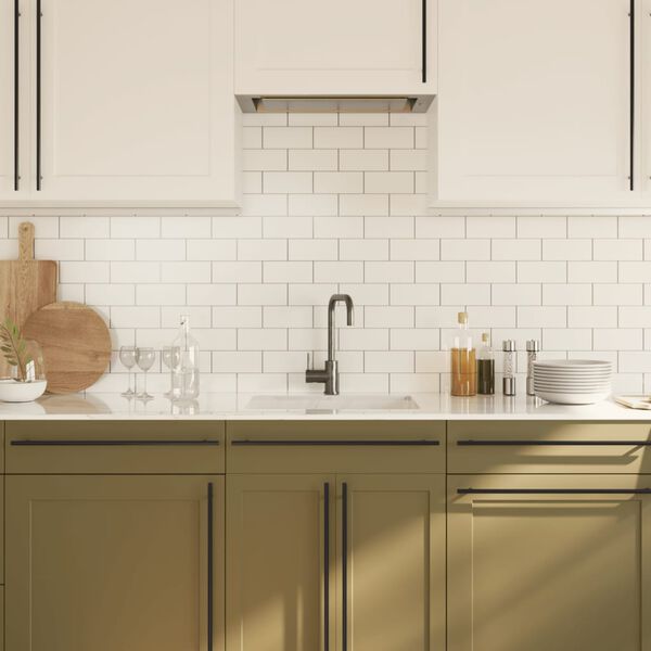 vidaXL Cabinet Handle Set of 10 Black Stainless Steel Long Simplistic