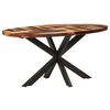 vidaXL Dining Table Natural wood with black legs