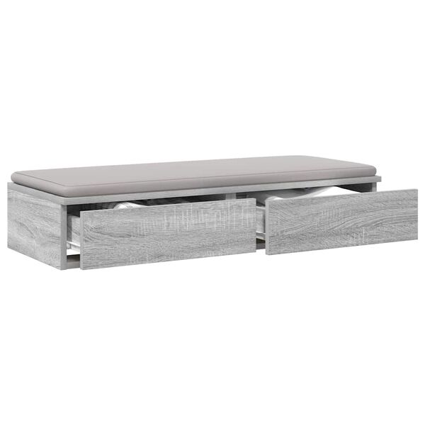 vidaXL Bed Drawers Grey Sonoma 39.37 x 14.37 x 6.50 in Engineered Wood