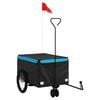 vidaXL Bike Trailer Black and Blue 66.1 lb Iron