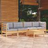 vidaXL Garden Lounge Set Natural wood and grey