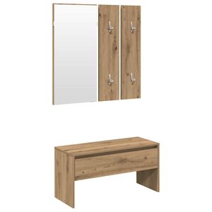 vidaXL Hallway Furniture Set Artisan Oak Engineered Wood, Acrylic Medium