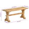 vidaXL Bench Natural Mango Wood Solid Mango Wood Medium Durable Bench