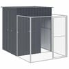 vidaXL Dog House Anthracite Galvanized Steel Large Durable Dog House