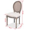 vidaXL Dining Chair Set of 6 Cream