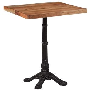 vidaXL Bistro Table Natural wood and black Solid acacia wood and cast iron