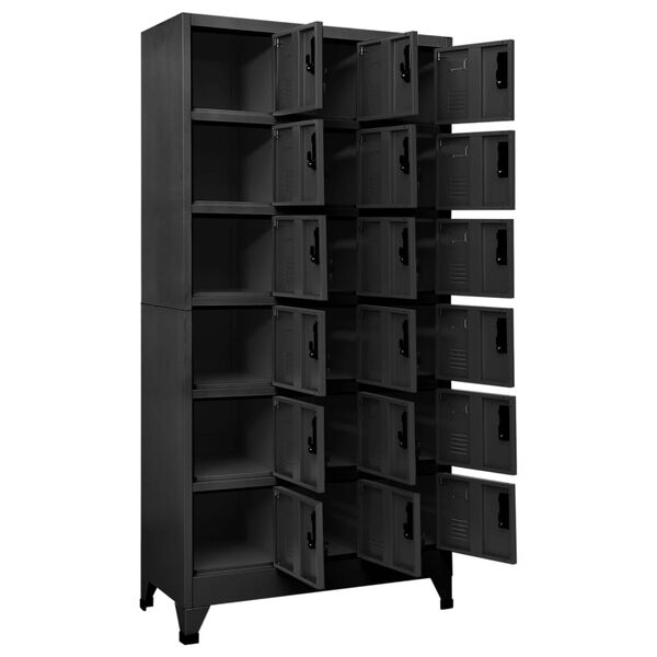 vidaXL Locker Cabinet Anthracite Steel 35.4 x 15.7 x 70.9 in