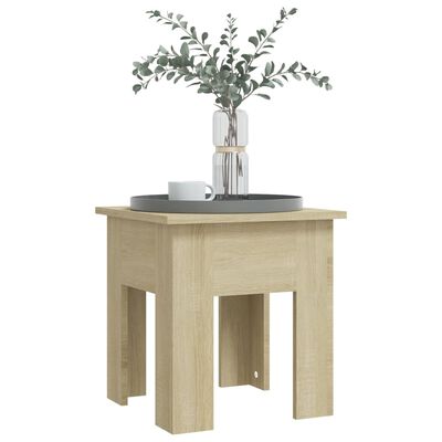 vidaXL Coffee Table Sonoma Oak 15.7"x15.7"x16.5" Engineered Wood