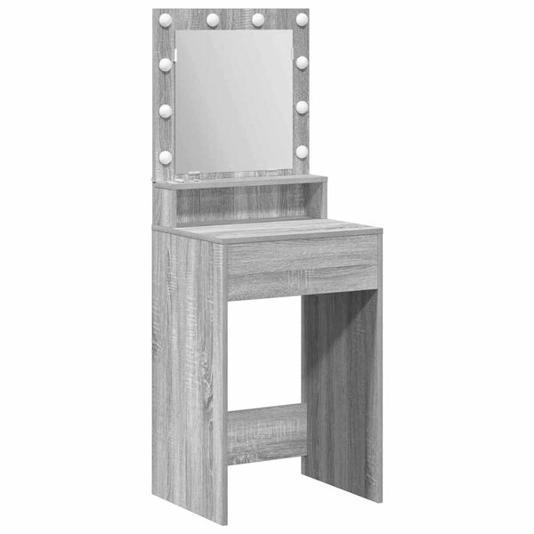 vidaXL Dressing Table with Shelf Grey Sonoma 19.69 x 16.14 x 53.15 in