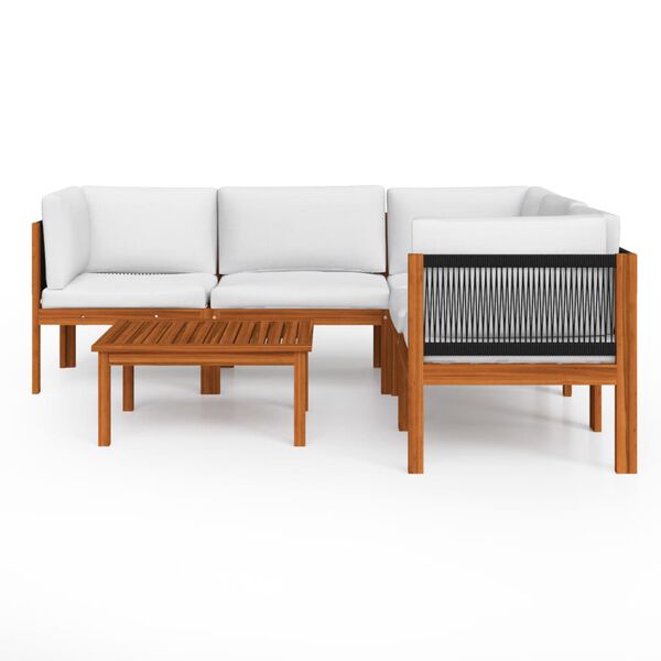 vidaXL Garden Lounge Set Cream Solid acacia wood Medium Modular