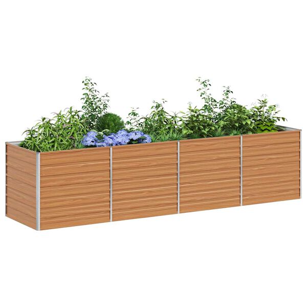 vidaXL Garden Raised Bed Silver Galvanized Steel 126 x 31.5 x 30.3 in