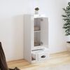 vidaXL Highboard High gloss white Engineered wood Medium Highboard
