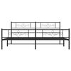 vidaXL Bed Frame Black Powder-Coated Steel King Bed Frame Rectangular