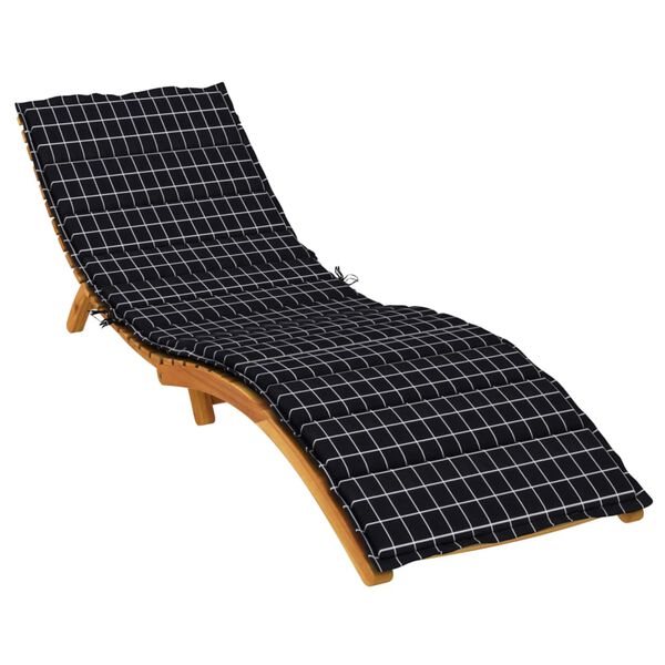 vidaXL Sun Lounger Cushion Black Check Pattern