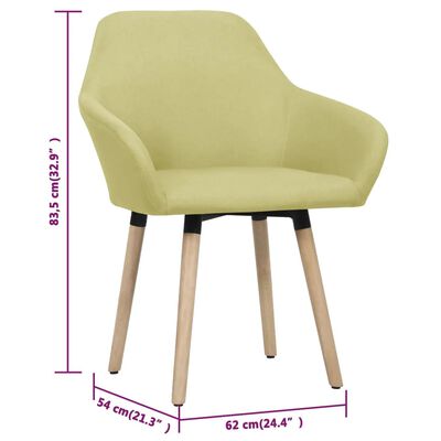 vidaXL Dining Chairs 2 pcs Green Fabric